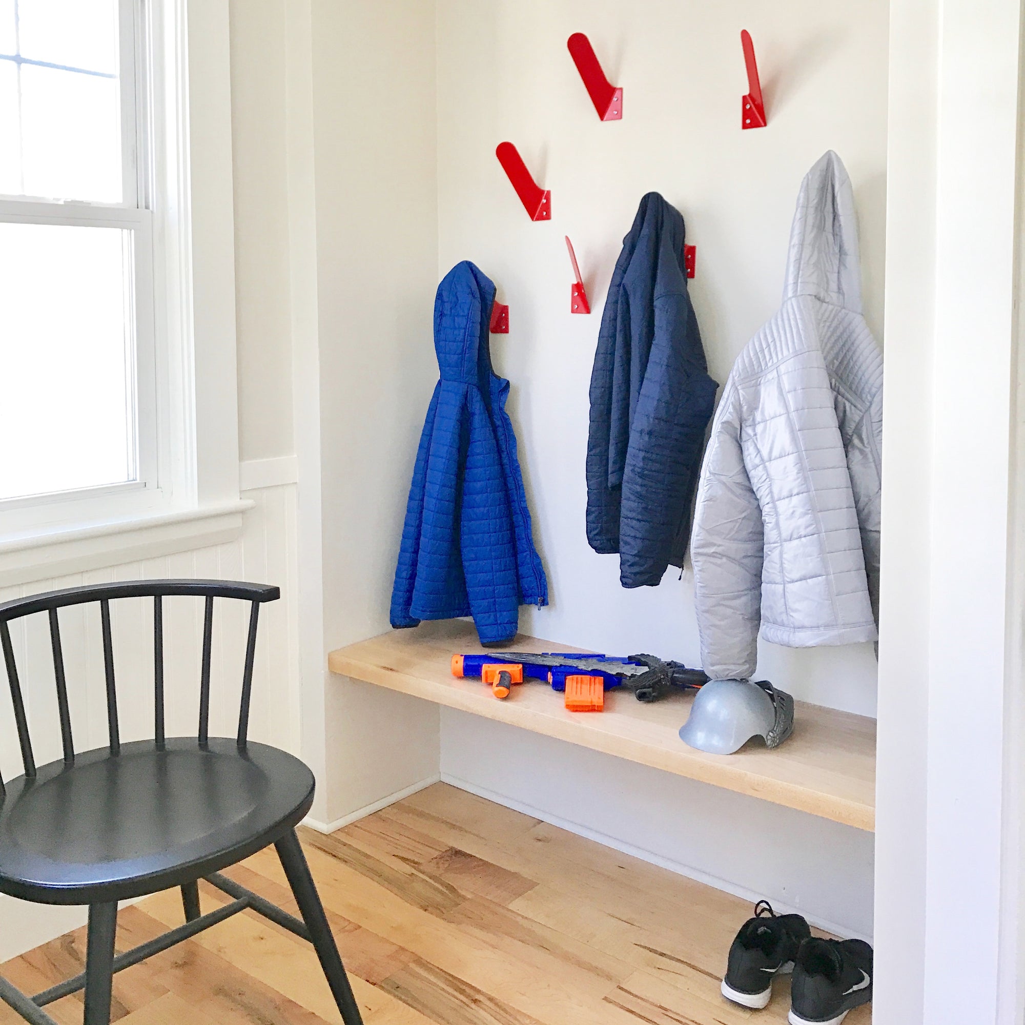 modern wall hook red