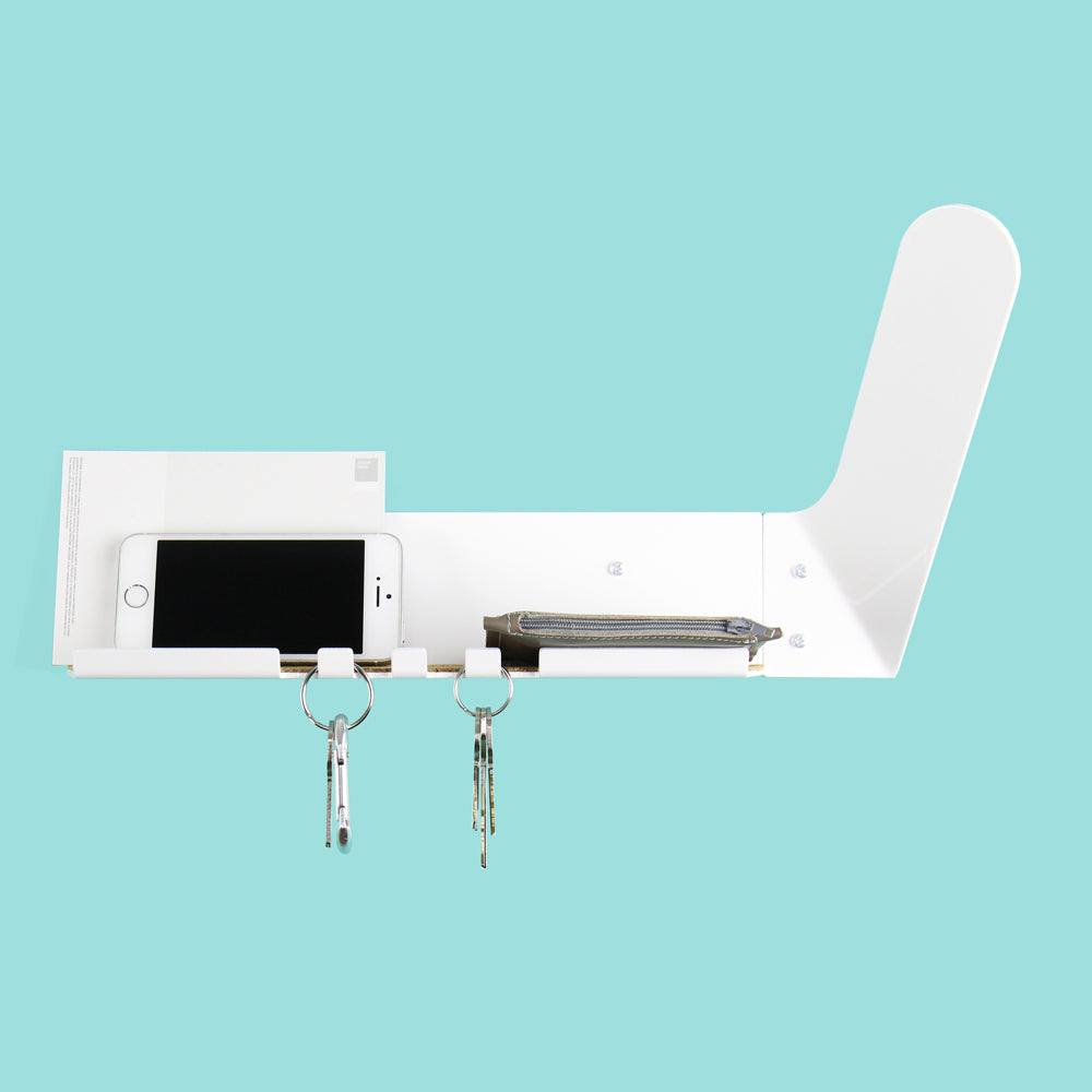modern key shelf white